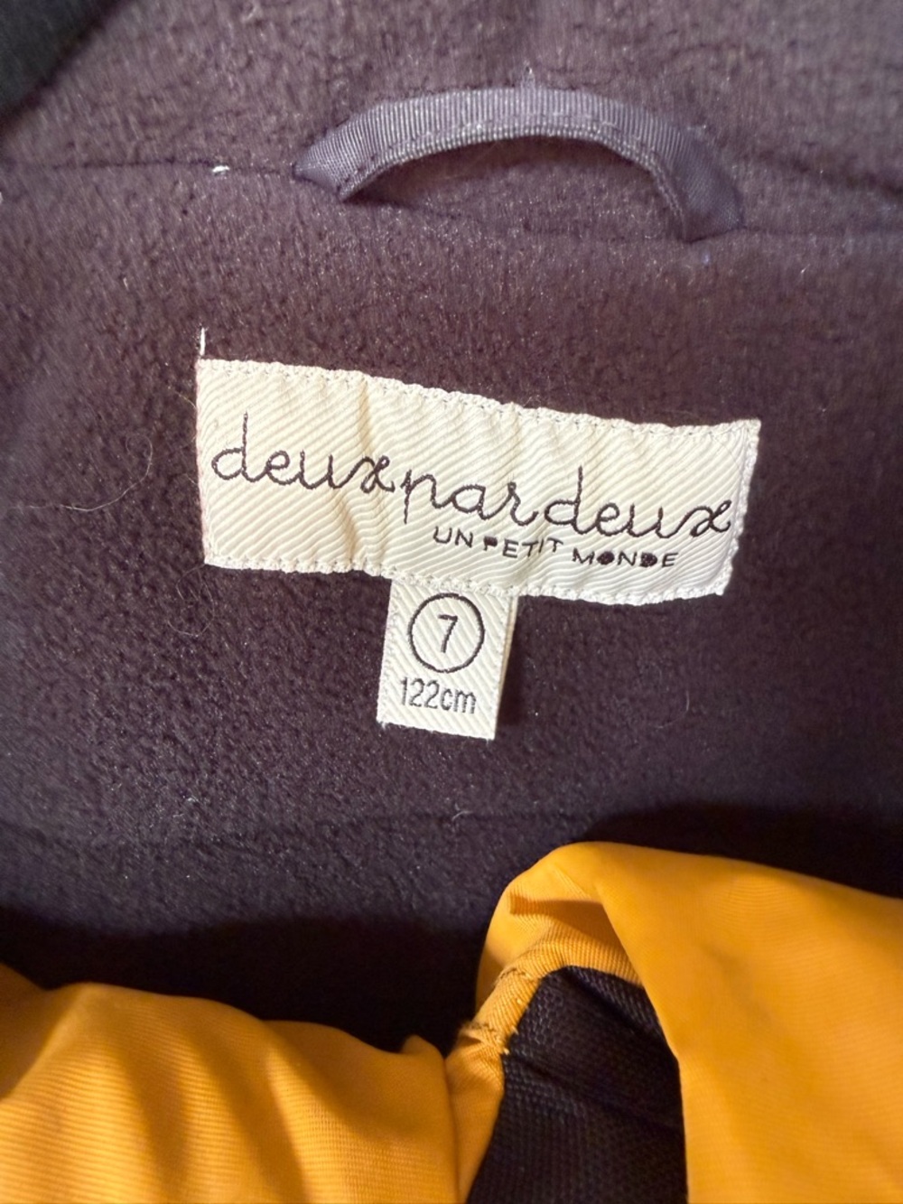 Boy’s Rust Red Hooded Winter Jacket with Yellow/Black Snow Pants - Picture 5 of 6